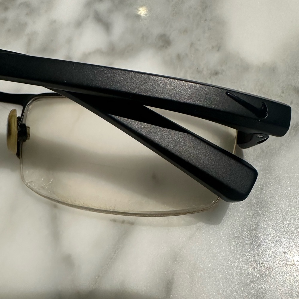 Nike Eyeglass Rectangle Frames 8097 Black 55-10/1… - image 7